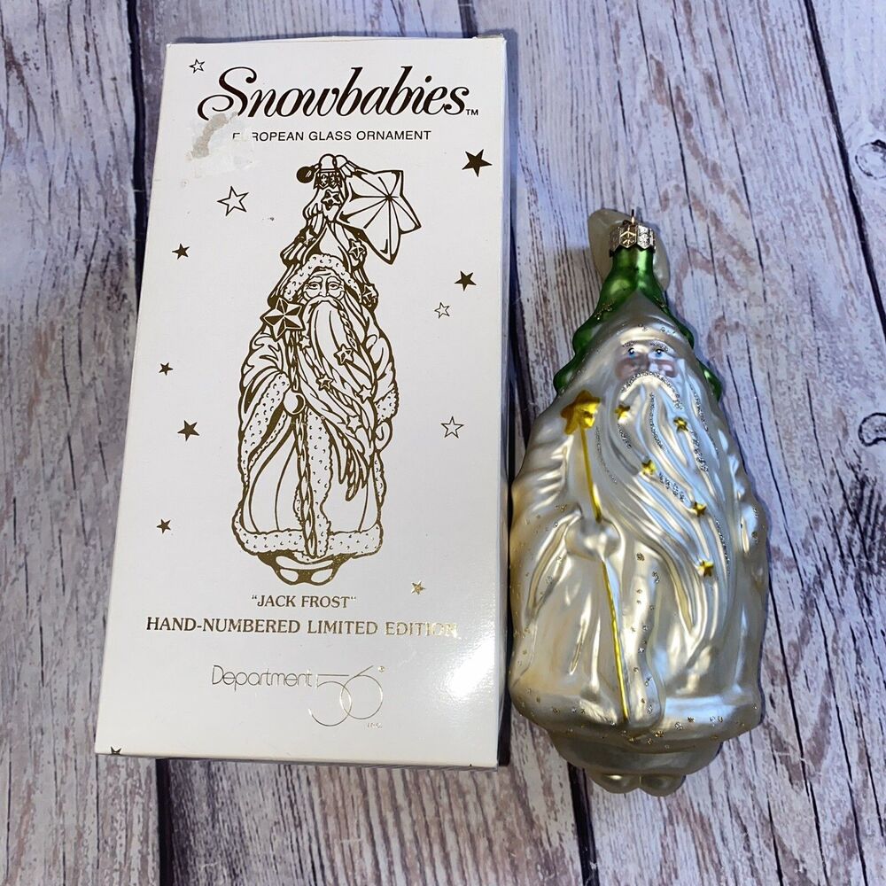 Dept 56 Snowbabies Jack Frost European Glass Ornament #1304/7500 w Box